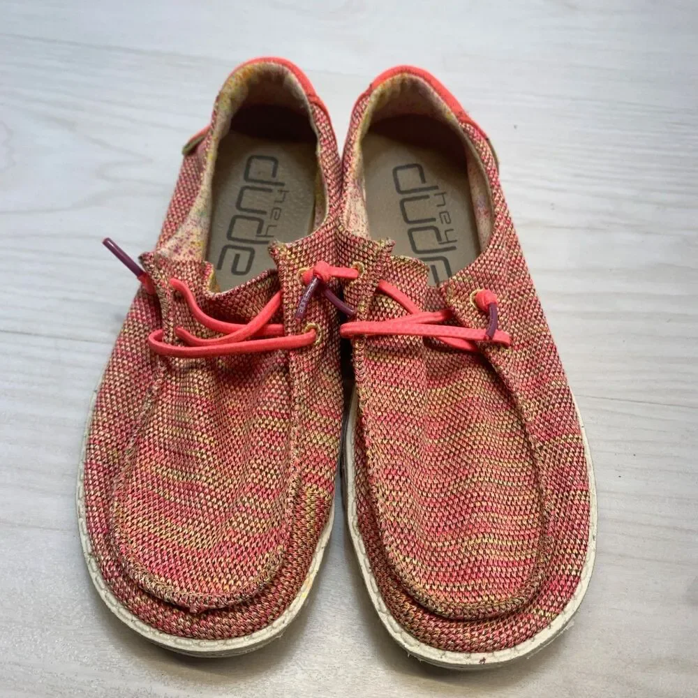 Hey Dude Shoes‎ Women's Wendy Sox Slip On Shoe Glow Cream Pink Size 7